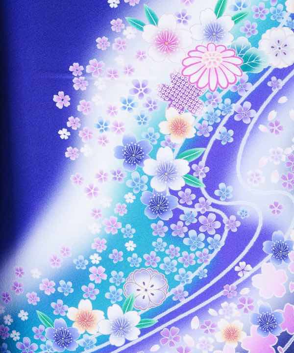 振袖レンタル | 青紫色に桜