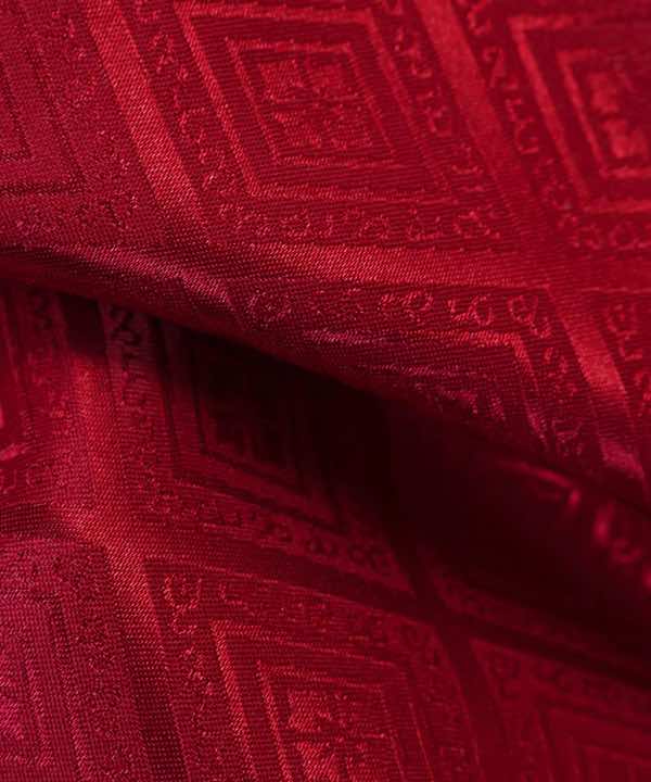 男性用 羽織袴レンタル | 赤の菱紋羽織に白黒ぼかし袴