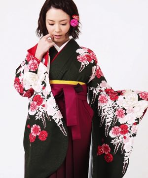 卒業式袴 | 夜の藤と桜舞
