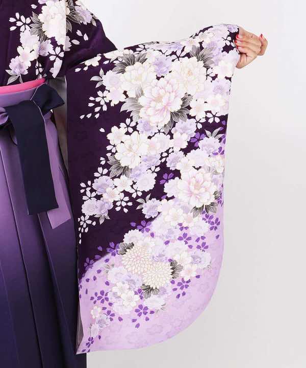 卒業式袴レンタル | 紫苑色の花吹雪