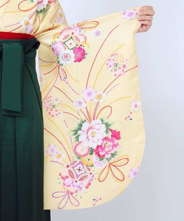 卒業式袴レンタル | ぼかし緑と花結び