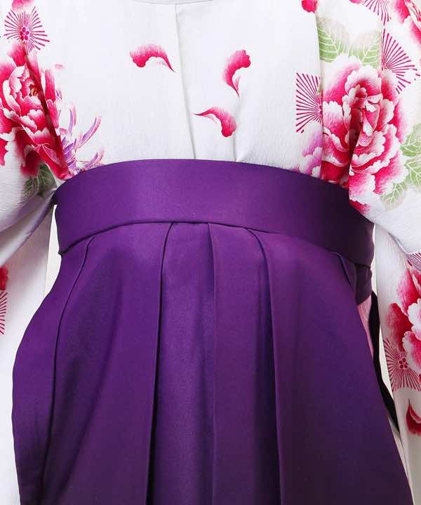 卒業式袴レンタル | 白地に菊と牡丹×紫袴