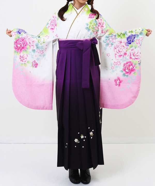卒業式袴レンタル | バラと牡丹の二尺袖