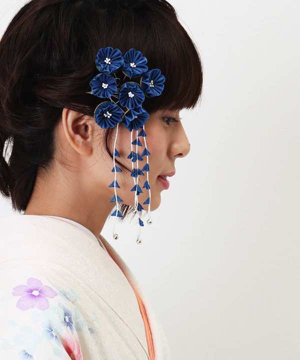 髪飾りレンタル | 藍 つまみ細工