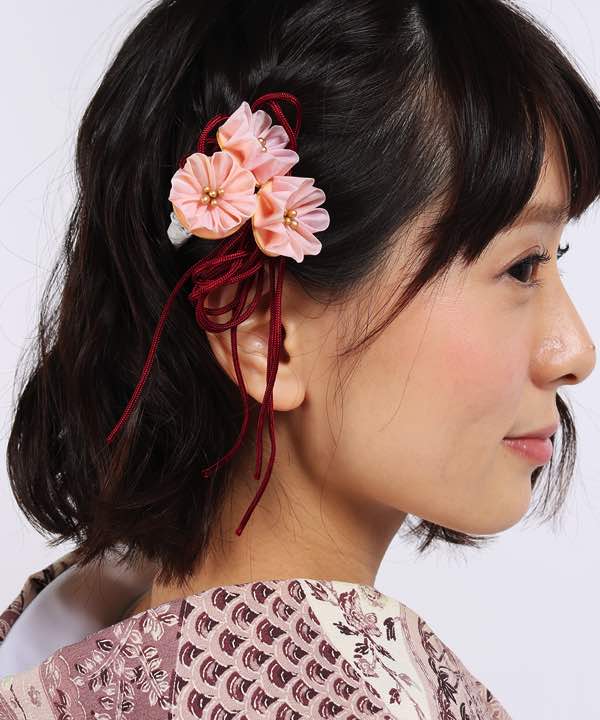 髪飾りレンタル | 紅花かんざし(リボン)