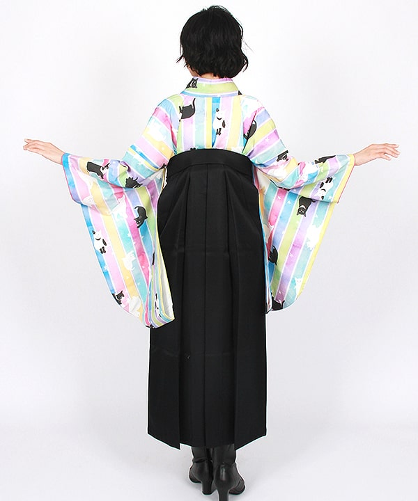 卒業式袴レンタル | 【HAO】虹の糸と白黒猫