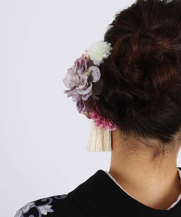 髪飾りレンタル | スモーキーダリアと可憐な小花