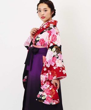 卒業式袴 | 真朱の百花舞と紅霞桜