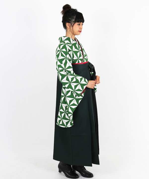 卒業式袴レンタル | アサノハ グリーン 深緑袴