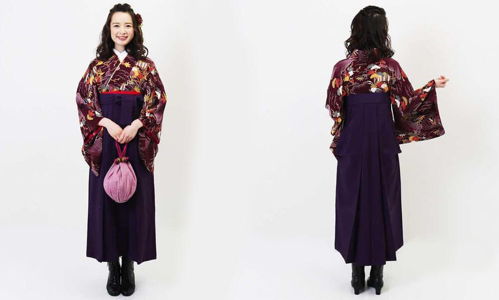 おすすめ卒業式袴(アンティーク) レンタル | 紫紺デモクラシー アンティークの着物に臙脂の袴