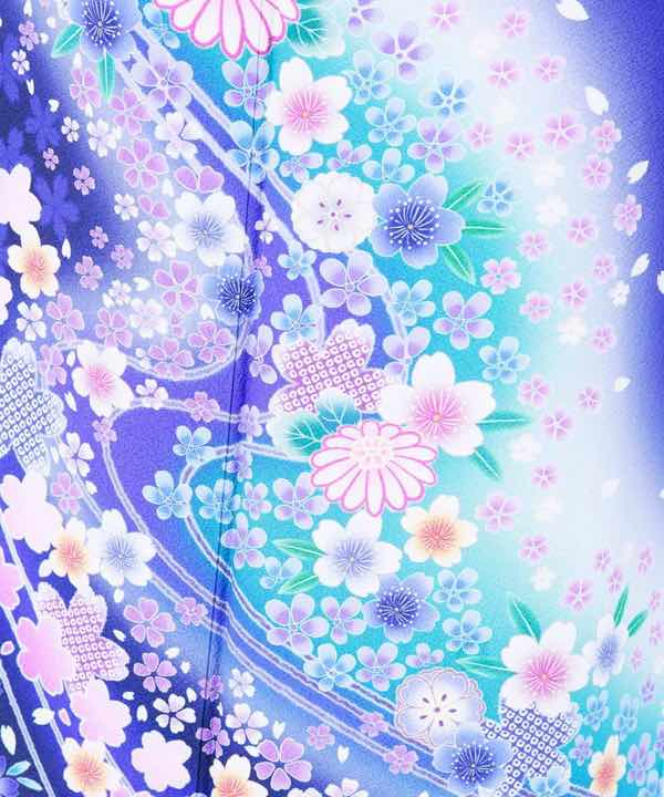 振袖レンタル | 青紫色に桜