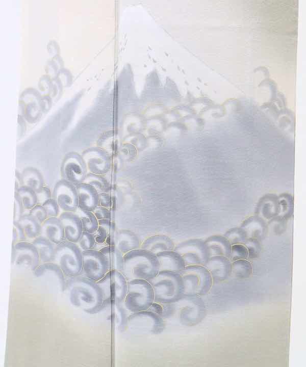 訪問着レンタル | 正絹 鴬色 富士に雲竜