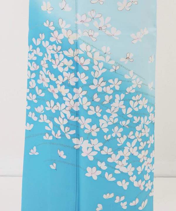 訪問着レンタル | ブルー地　桜の花