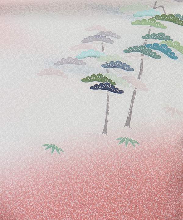 訪問着レンタル | 正絹 ピンク地に水辺の松