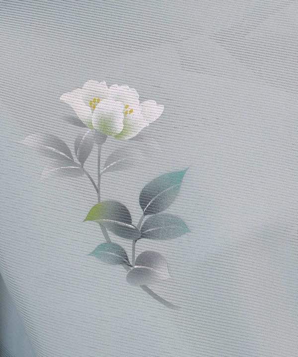 絽レンタル | 訪問着 薄水色椿の花