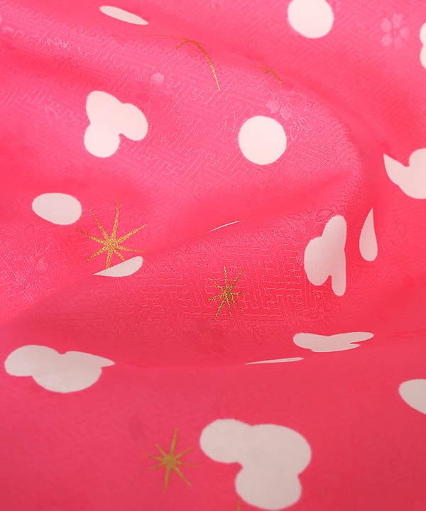 七五三(三歳)レンタル | 【ディズニー】ピンク地に水玉とミニー 白被布