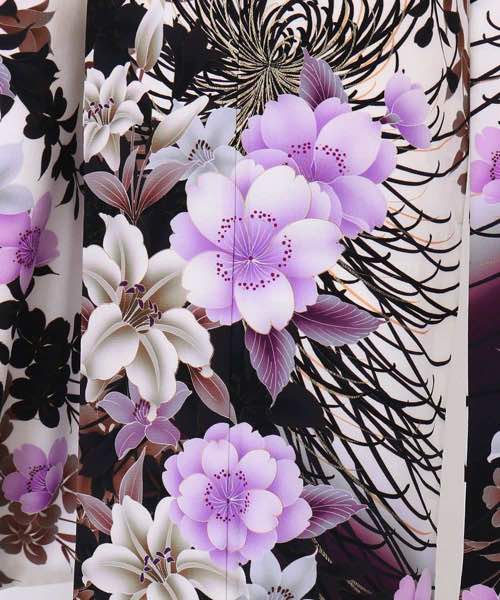 振袖レンタル | 白磁紫の百合桜