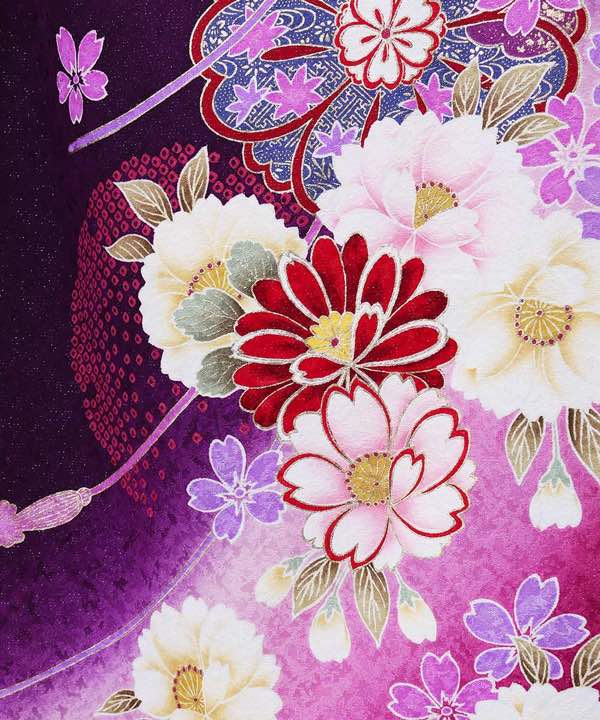 振袖レンタル | 紫の花壇ぼかし夢