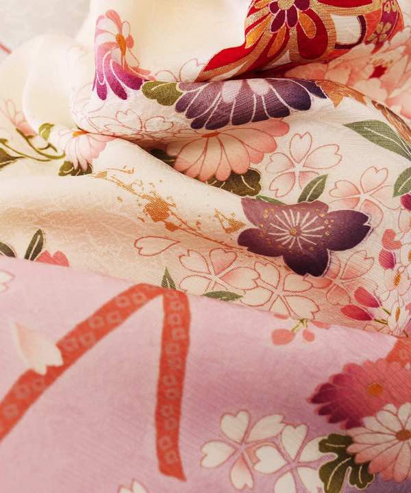 振袖レンタル | 桜と藤色のぼかし