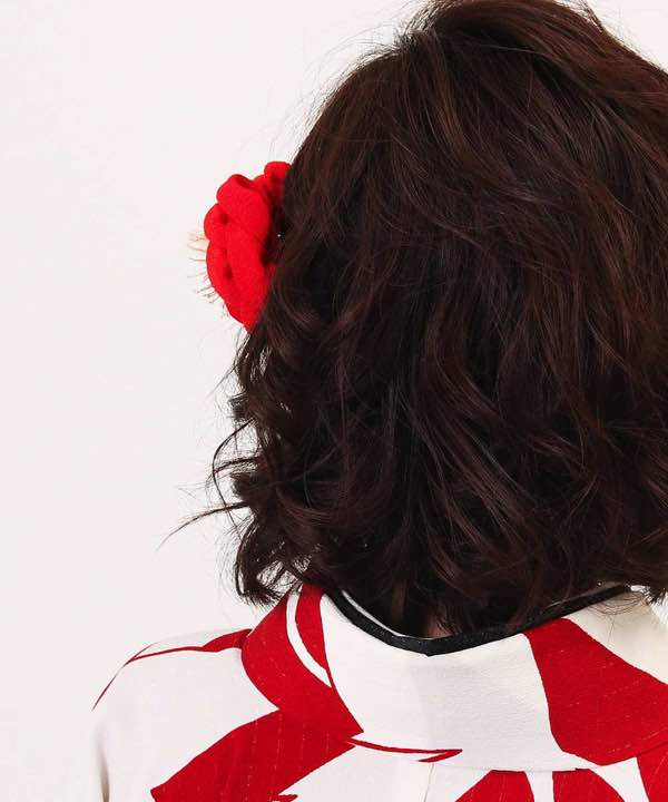 髪飾りレンタル | 正絹の赤椿