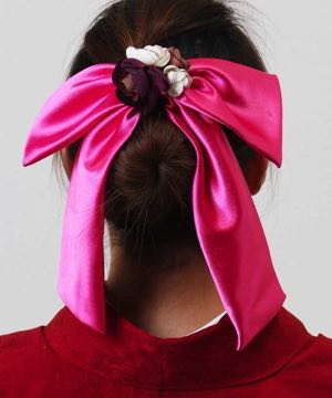 髪飾り | ピンクのサテンリボン