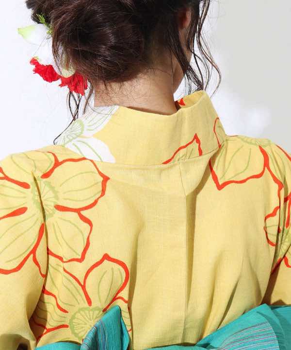 浴衣レンタル | 【JUNKO KOSHINO】黄色地に二色の花