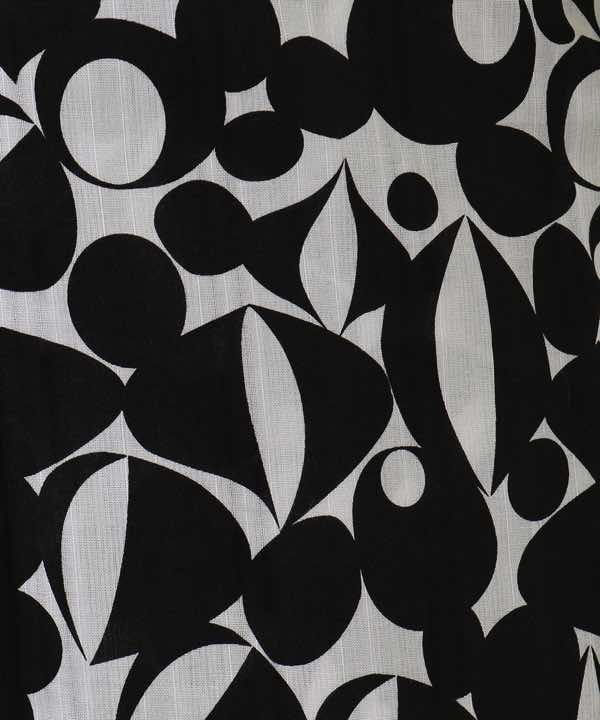 浴衣レンタル | 【IKS COLLECTION】白×黒の曲線と雫型の幾何学文様