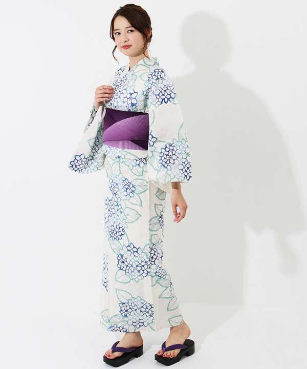 浴衣レンタル | 【IKS COLLECTION】白地に青紫陽花