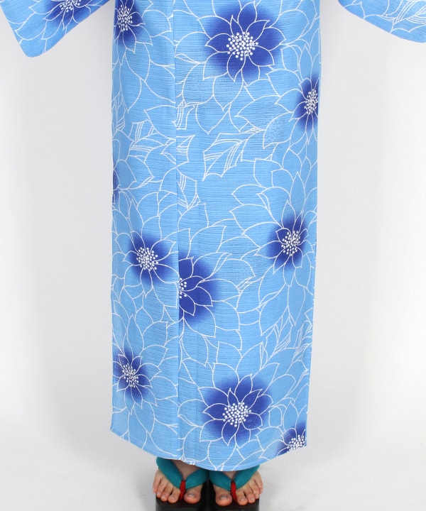 浴衣 |〈綿絽〉 水色花の雅