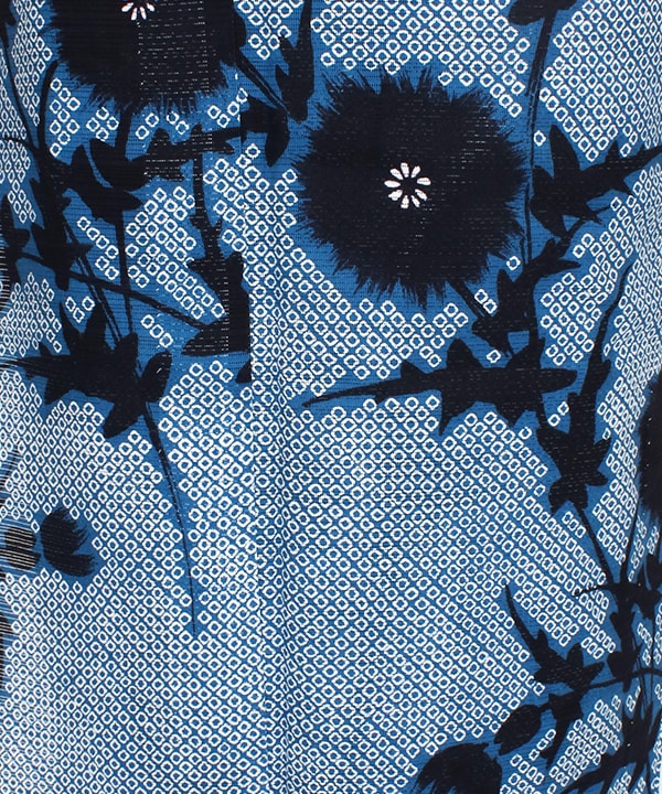 浴衣 |【JUNKO KOSHINO】青色絞り調なでしこ