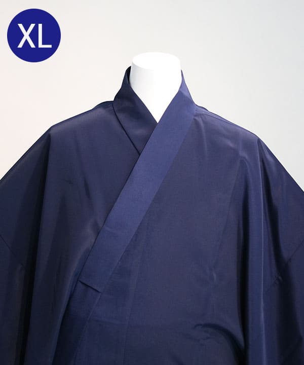 半衿付きカラー長襦袢 レンタル |  ポリエステル ネイビー XL