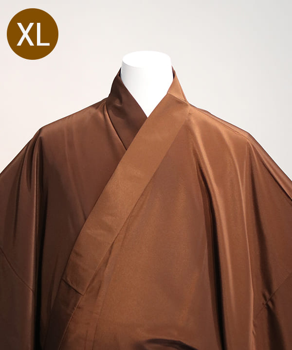 半衿付きカラー長襦袢 レンタル |  ポリエステル ブラウン XL