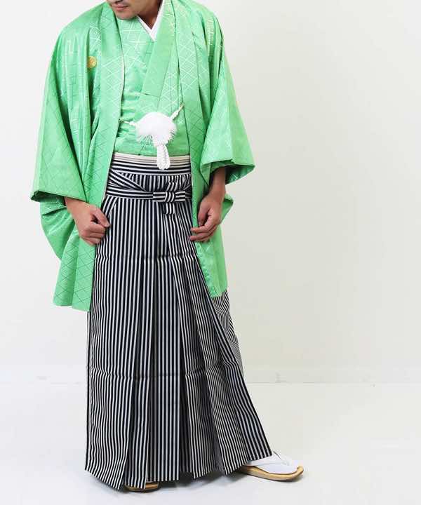 男性用 羽織袴レンタル | 黄緑の菱紋羽織 | hataori(ハタオリ)
