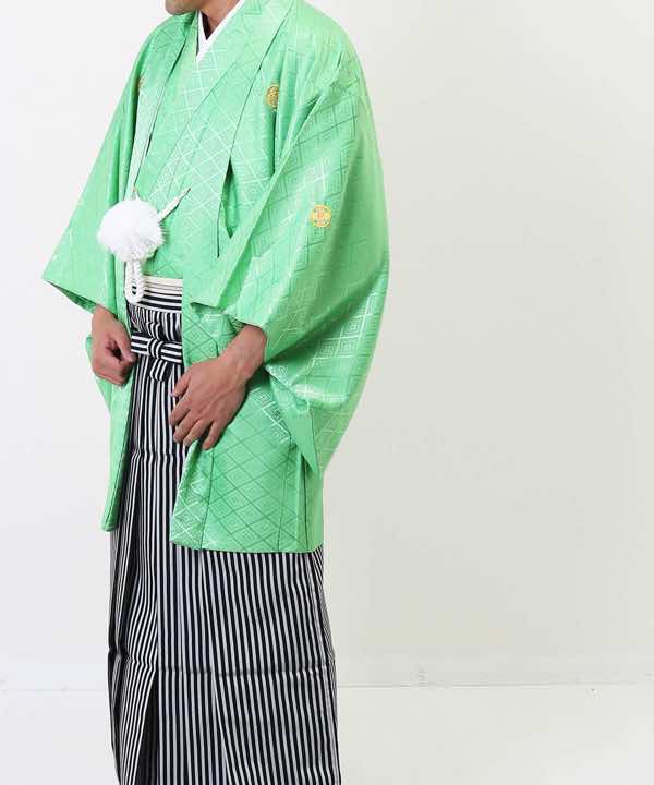 男性用 羽織袴レンタル | 黄緑の菱紋羽織 | hataori(ハタオリ)