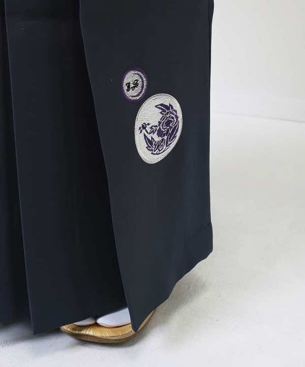 男性用 羽織袴レンタル | 紫の縞羽織にグレー袴