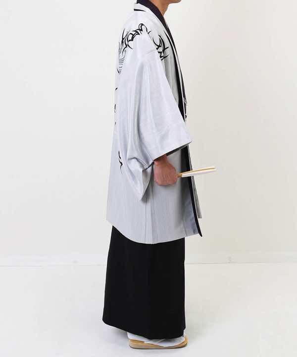 男性用 羽織袴レンタル | シルバーのトライバル羽織