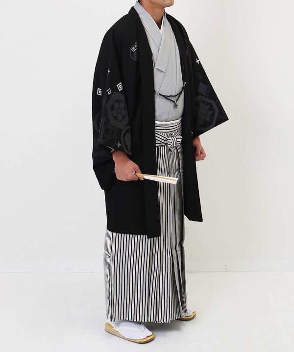 男性用 羽織袴レンタル | 黒の多種紋様羽織 | hataori(ハタオリ)