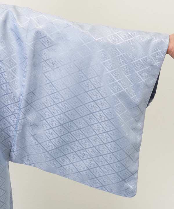 男性用 羽織袴レンタル | ライトブルーの羽織に仙台平