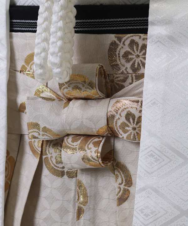 男性用 羽織袴レンタル | 白の菱紋羽織に織田瓜ぼかし袴