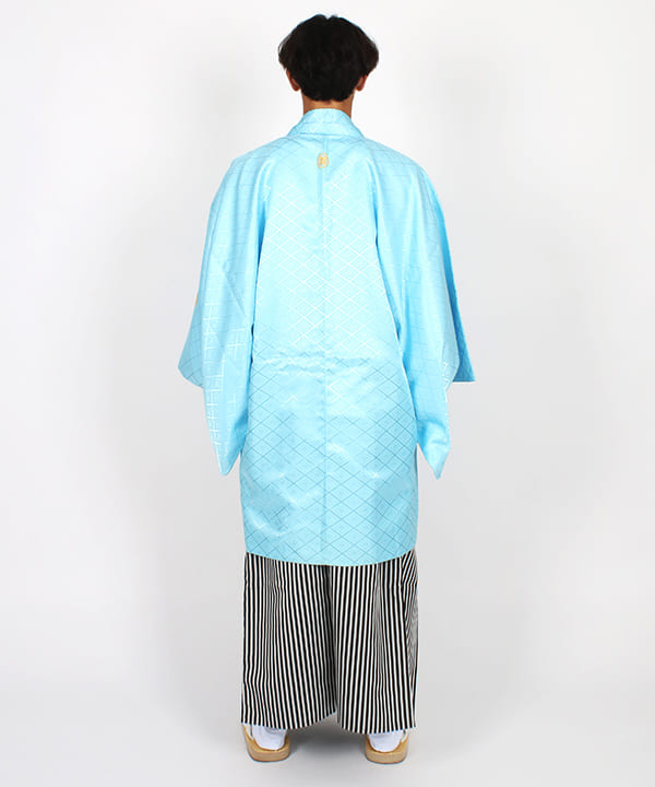 男性用 羽織袴レンタル | 空色の菱紋羽織と仙台平袴