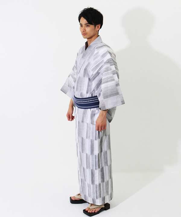 浴衣レンタル | 【JUNKO KOSHINO】掠れグレーのタイル模様