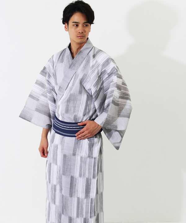 浴衣レンタル | 【JUNKO KOSHINO】掠れグレーのタイル模様