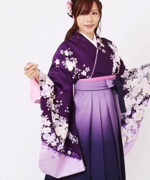 卒業式袴 | 紫苑色の花吹雪