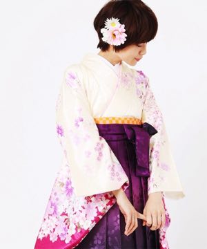 卒業式袴 | 薄ぼかしの桜舞