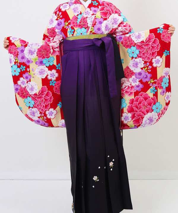 卒業式袴レンタル | フラワーズ 紫のぼかし袴