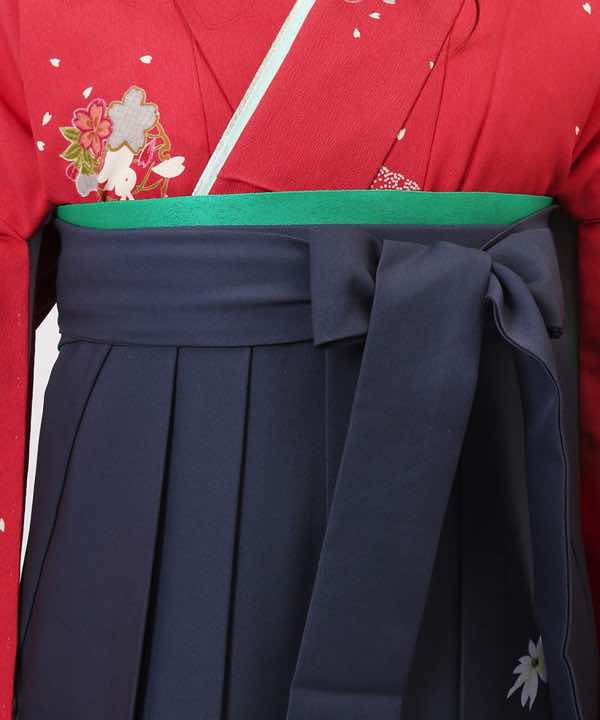 卒業式袴レンタル | 舞い散る小桜 × グレイッシュネイビー