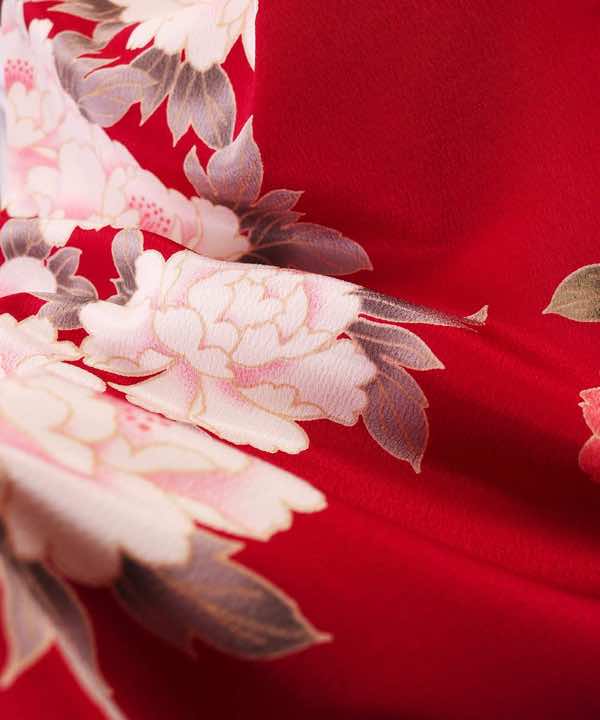 卒業式袴レンタル | 赤椿と白牡丹の抹茶ぼかし