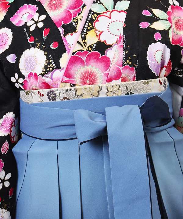 卒業式袴レンタル | 梅の花と水色ぼかし