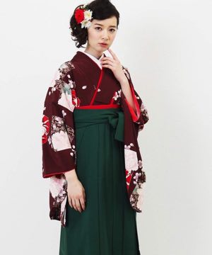 卒業式袴 | 芍薬と桜の帯紋