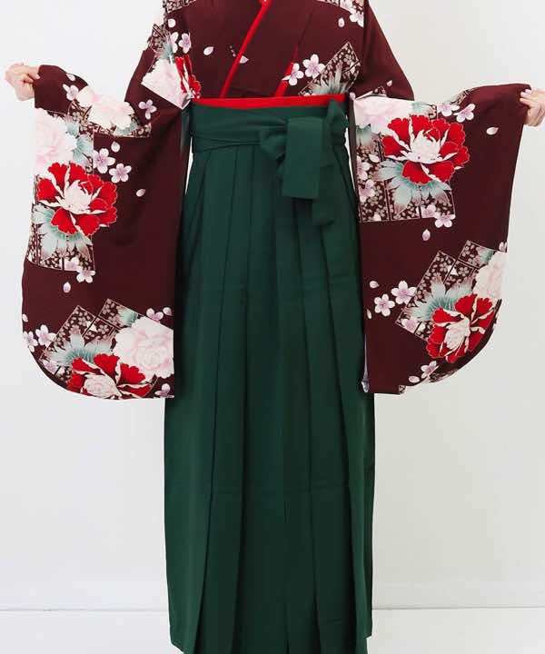 卒業式袴レンタル | 芍薬と桜の帯紋
